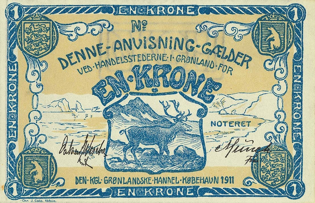 Front of Greenland p9r: 1 Krone from 1911