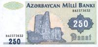 p13b from Azerbaijan: 250 Manat from 1992