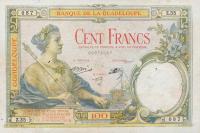 p16 from Guadeloupe: 100 Francs from 1934