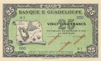 p22s from Guadeloupe: 25 Francs from 1942
