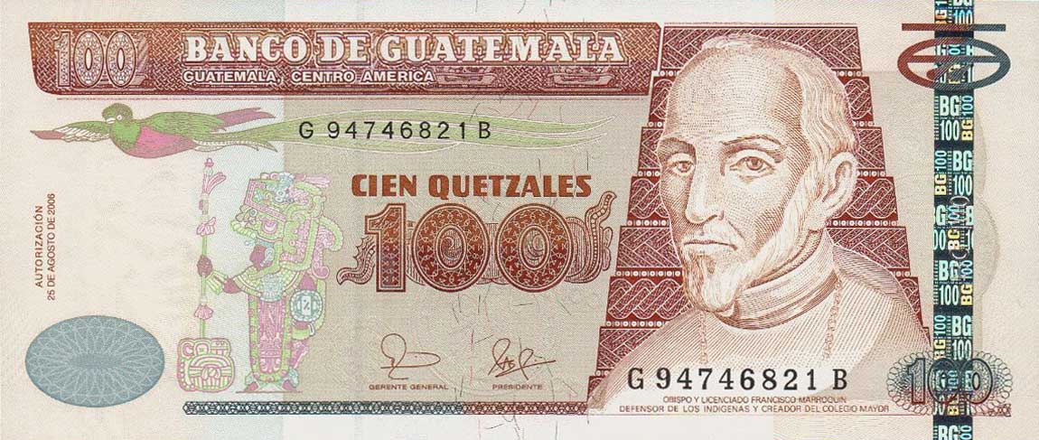 Front of Guatemala p114a: 100 Quetzales from 2006