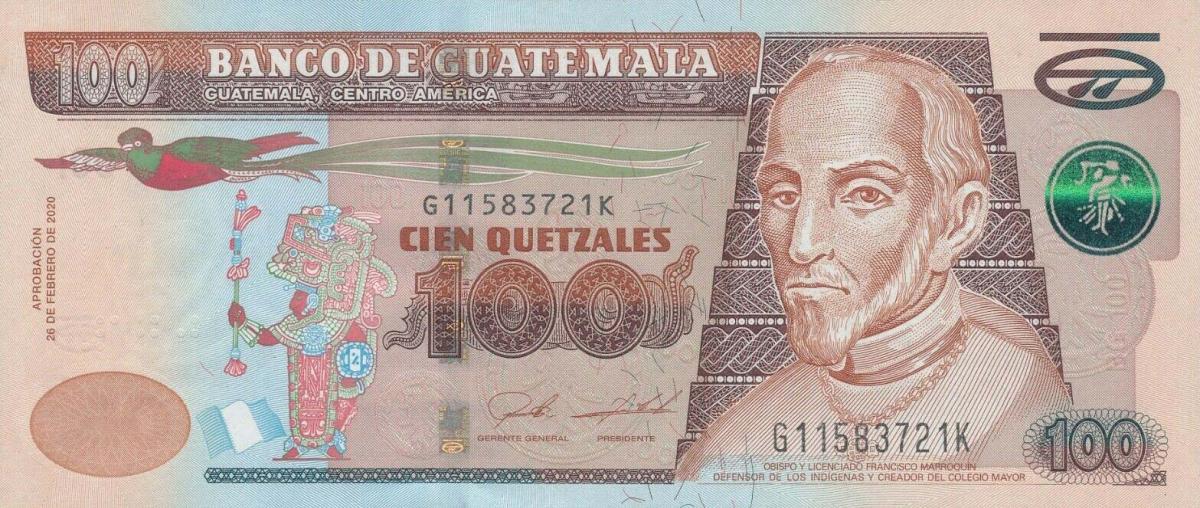 Front of Guatemala p126f: 100 Quetzales from 2020