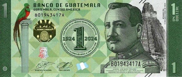 Front of Guatemala p129: 1 Quetzal from 2024