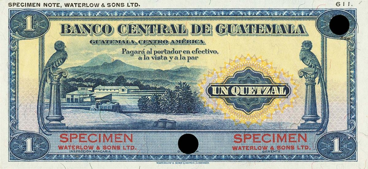 Front of Guatemala p14ct: 1 Quetzal from 1934