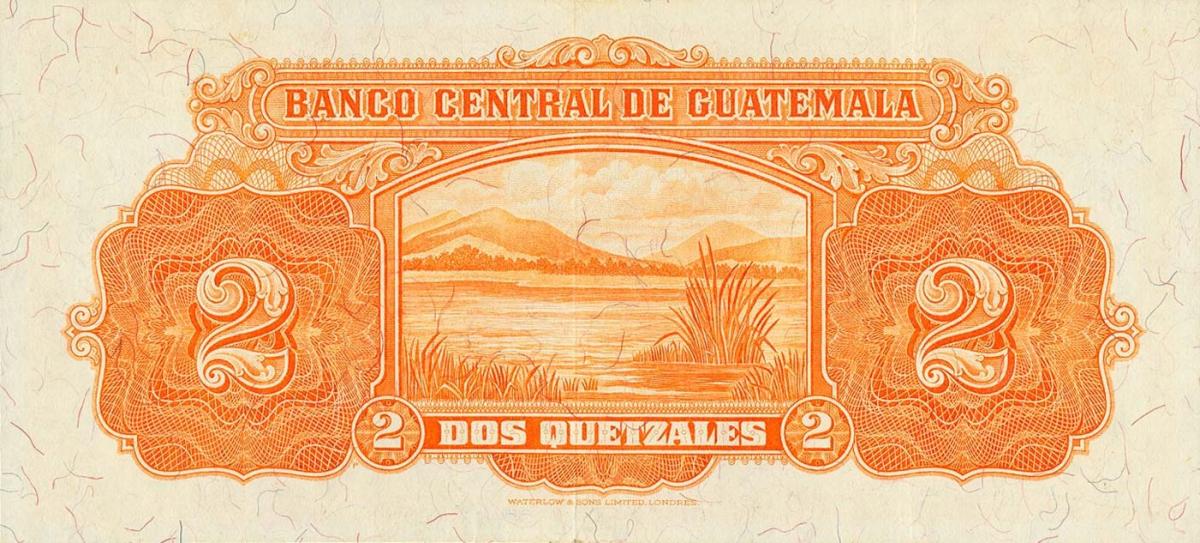 Back of Guatemala p15a: 2 Quetzales from 1936