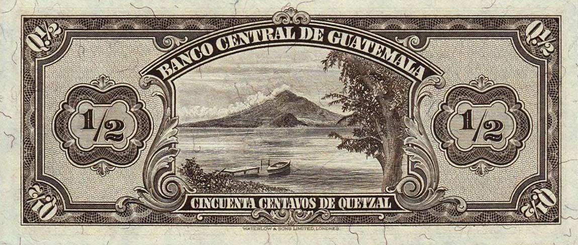 Back of Guatemala p19a: 0.5 Quetzal from 1946