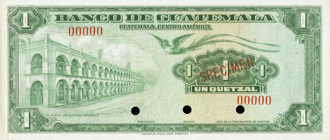 Front of Guatemala p36s: 1 Quetzal from 1957