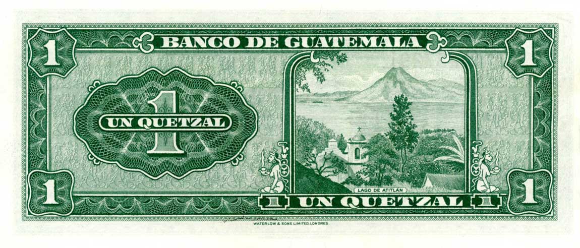 Back of Guatemala p43b: 1 Quetzal from 1960