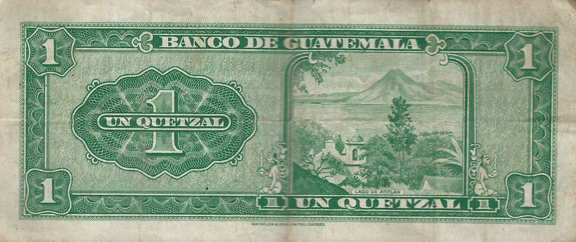 Back of Guatemala p43c: 1 Quetzal from 1961