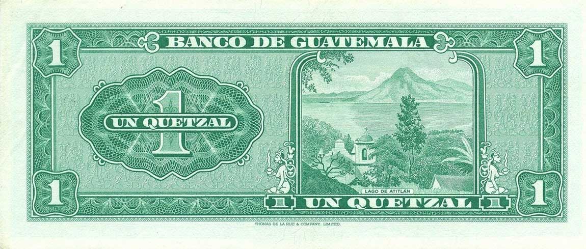 Back of Guatemala p52g: 1 Quetzal from 1970