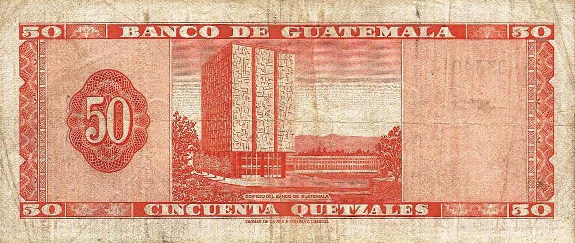 Back of Guatemala p56g: 50 Quetzales from 1973