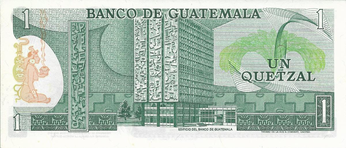 Back of Guatemala p59a: 1 Quetzal from 1972