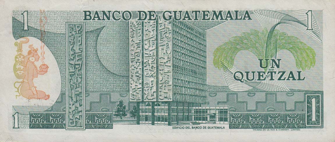 Back of Guatemala p59b: 1 Quetzal from 1974