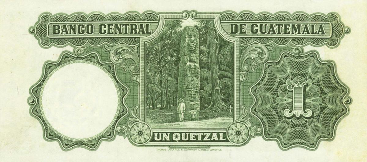 Back of Guatemala p6a: 1 Quetzal from 1927