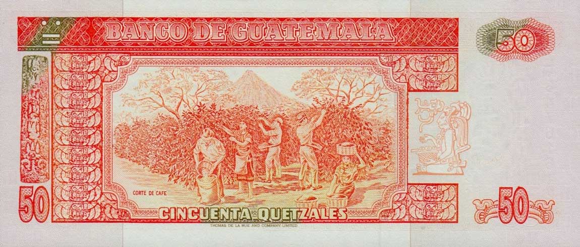 Back of Guatemala p77b: 50 Quetzales from 1990