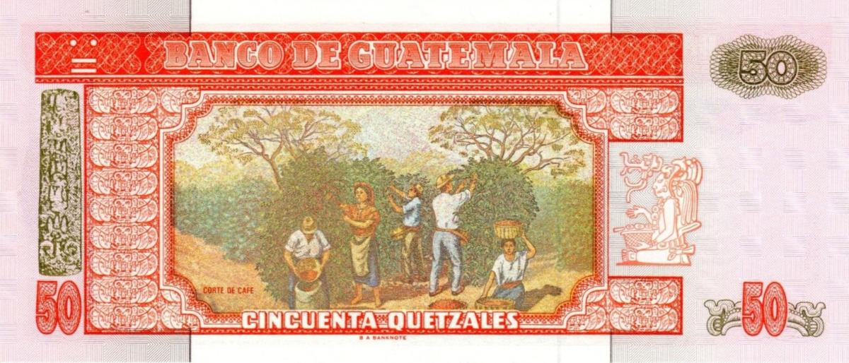 Back of Guatemala p77c: 50 Quetzales from 1992