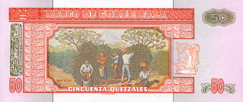 Back of Guatemala p84a: 50 Quetzales from 1992