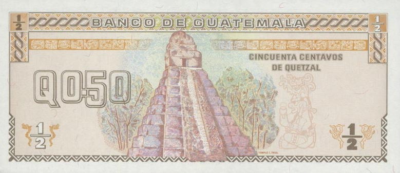 Back of Guatemala p86b: 0.5 Quetzal from 1994