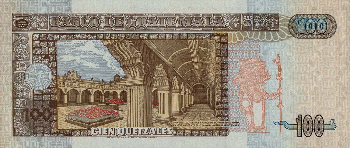 Back of Guatemala p95a: 20 Quetzales from 1994