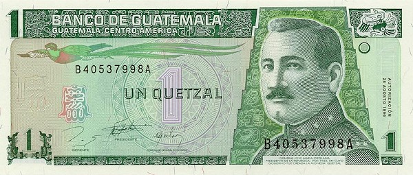 Front of Guatemala p97a: 1 Quetzal from 1996