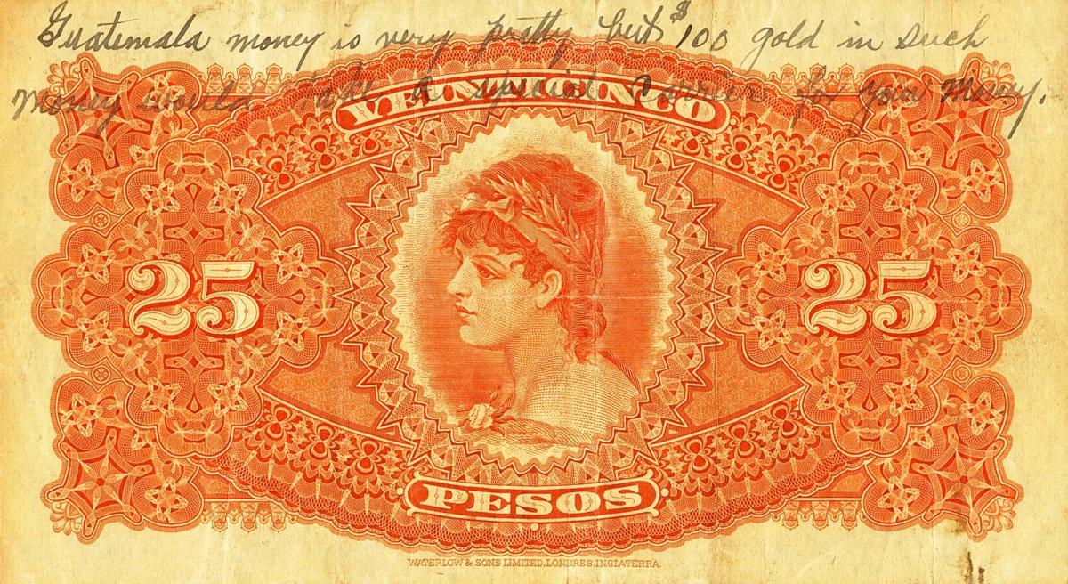 Back of Guatemala pS103: 25 Pesos from 1917