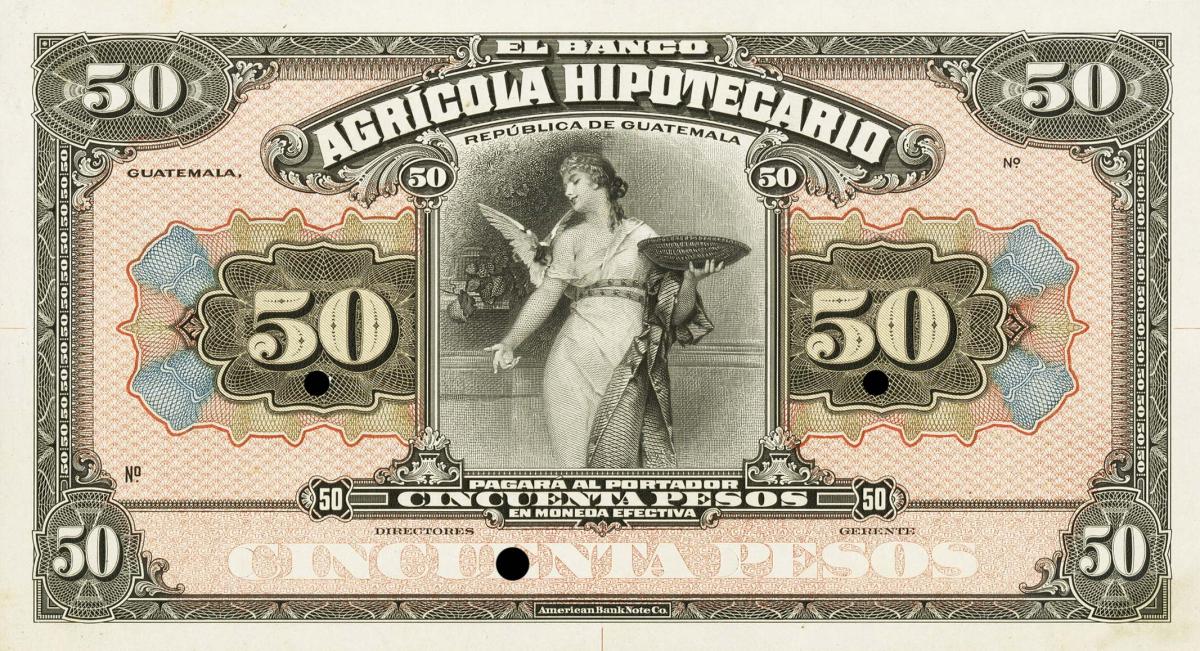 Front of Guatemala pS104p: 50 Pesos from 1917