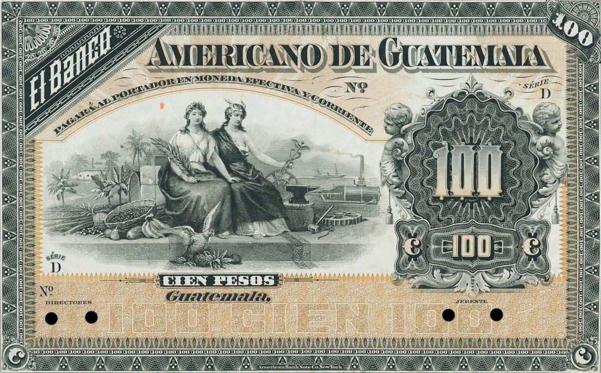 Front of Guatemala pS114p: 100 Pesos from 1913