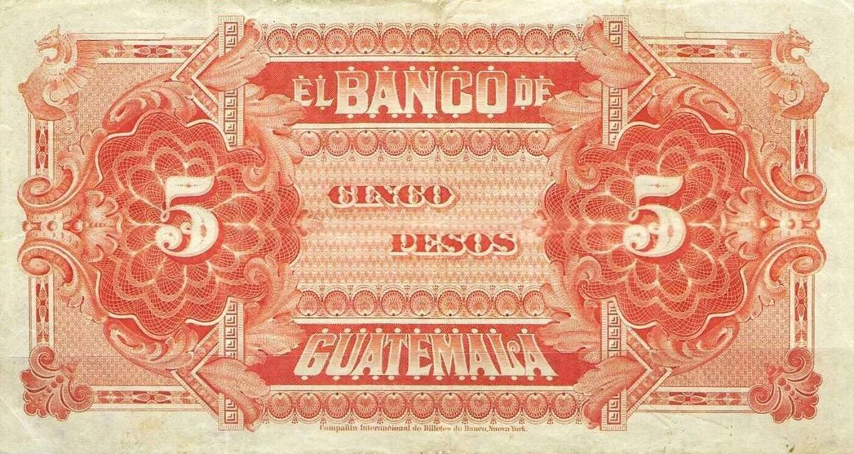 Back of Guatemala pS150: 1 Peso from 1878