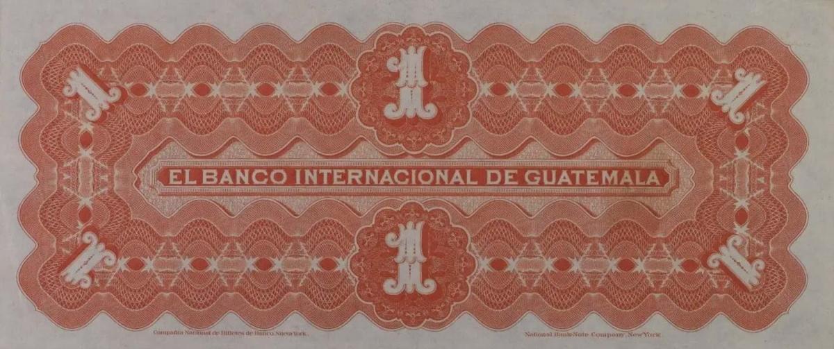 Back of Guatemala pS151c: 1 Peso from 1893