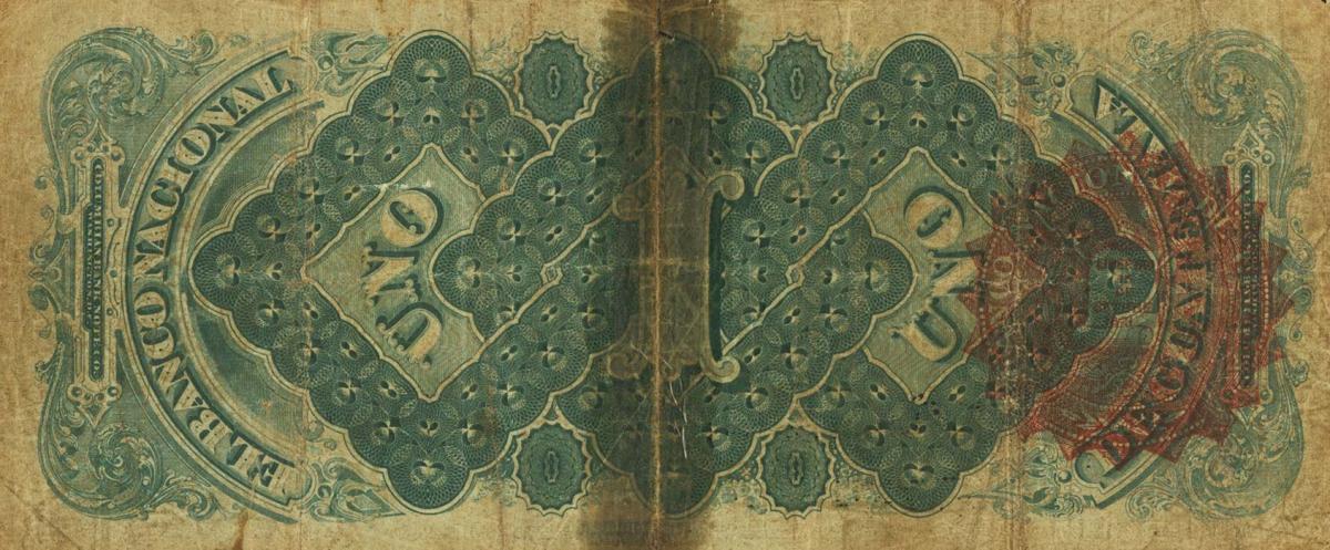 Back of Guatemala pS167: 1 Peso from 1874