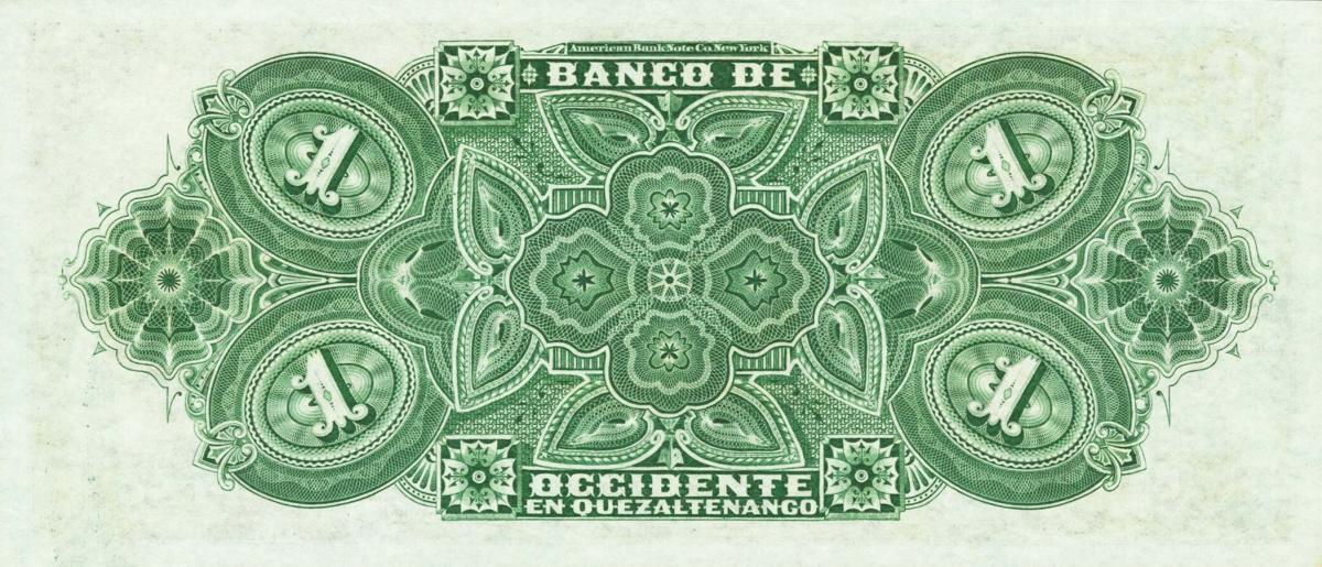 Back of Guatemala pS173c: 1 Peso from 1909