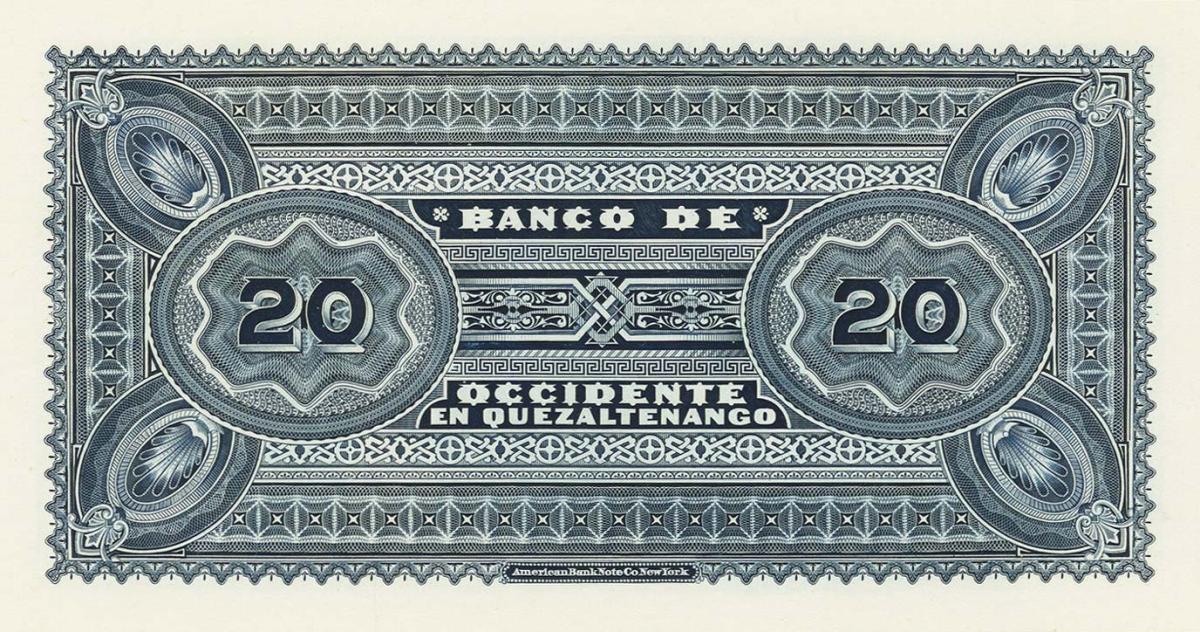 Back of Guatemala pS179p: 20 Pesos from 1903