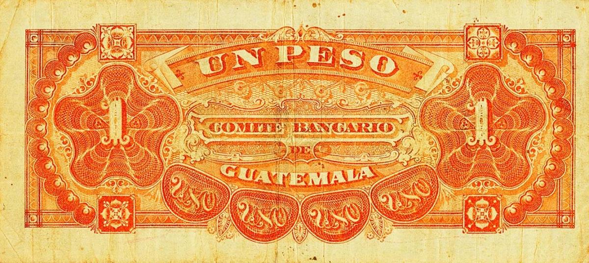 Back of Guatemala pS191: 1 Peso from 1899