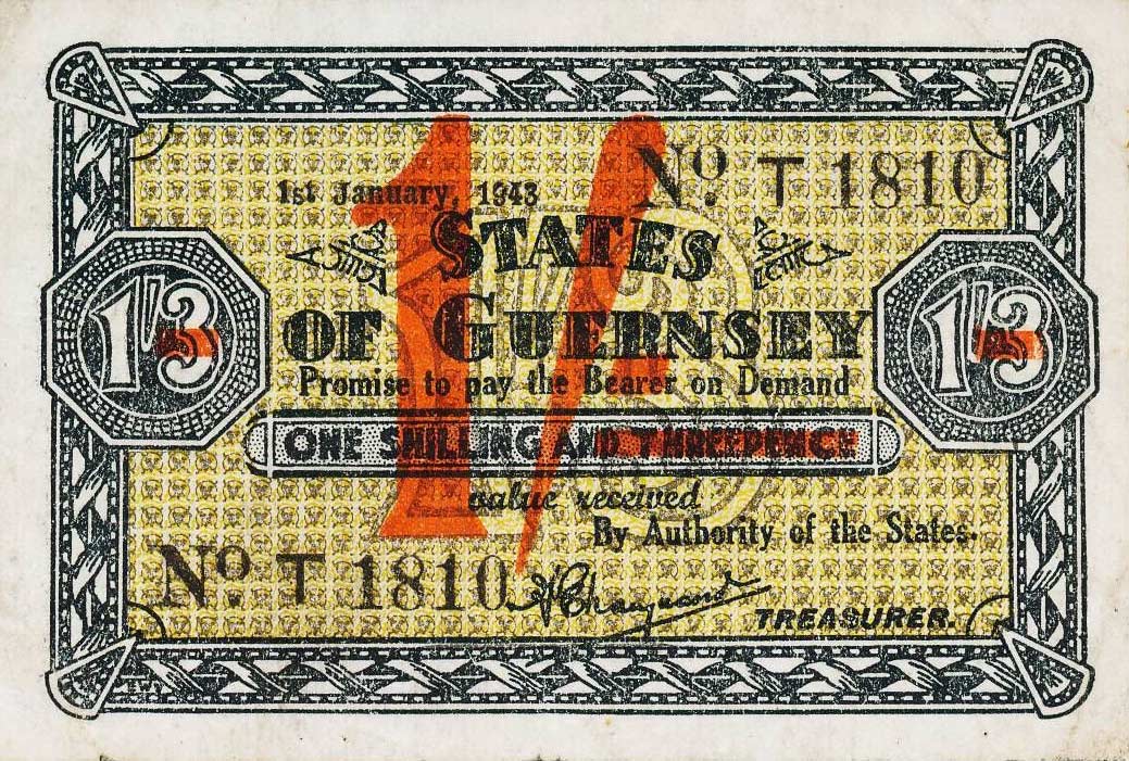 Front of Guernsey p29: 1 Shilling from 1943