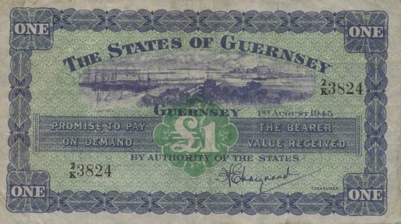 Front of Guernsey p43a: 1 Pound from 1945