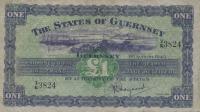 p43a from Guernsey: 1 Pound from 1945