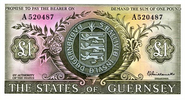 Front of Guernsey p45a: 1 Pound from 1969