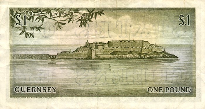 Back of Guernsey p45b: 1 Pound from 1969