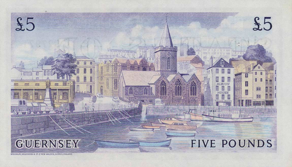 Back of Guernsey p46c: 5 Pounds from 1969