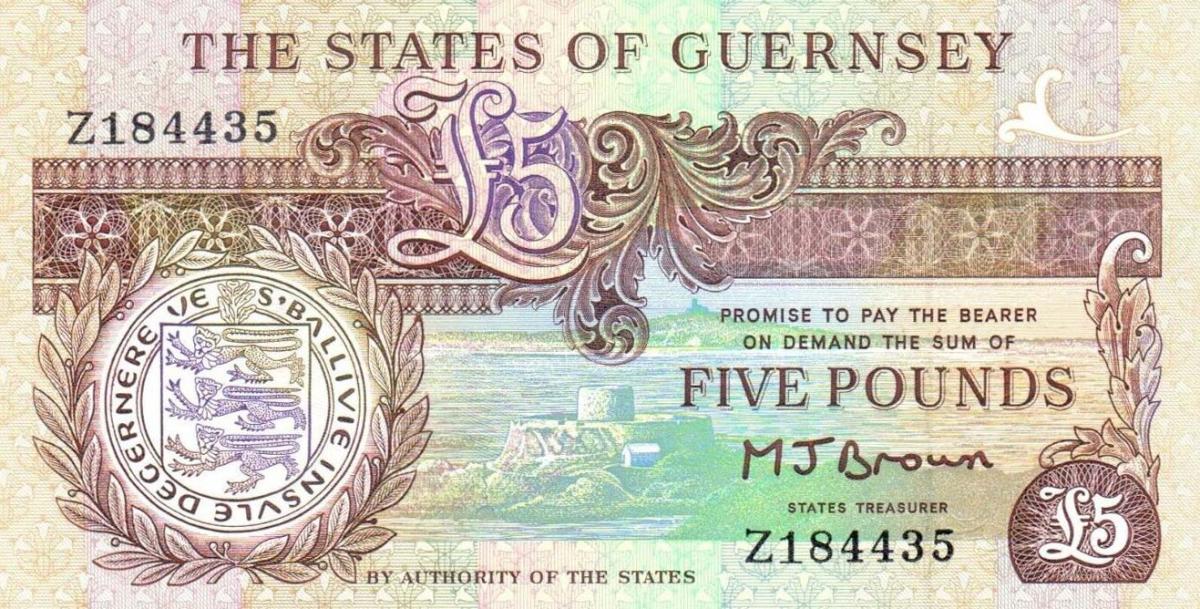 Front of Guernsey p49r: 5 Pounds from 1980