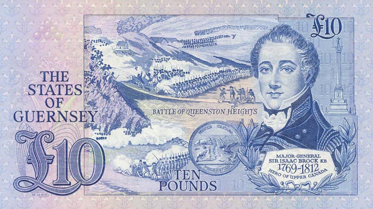 Back of Guernsey p50a: 10 Pounds from 1980