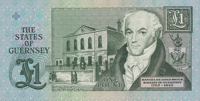 Back of Guernsey p52b: 1 Pound from 1991