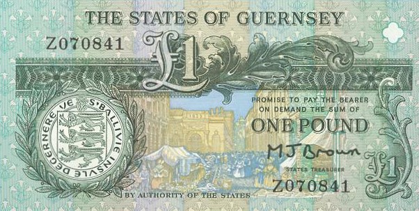 Front of Guernsey p52r: 1 Pound from 1991