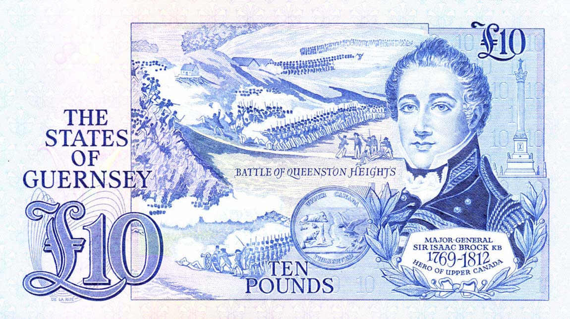 Back of Guernsey p54a: 10 Pounds from 1991