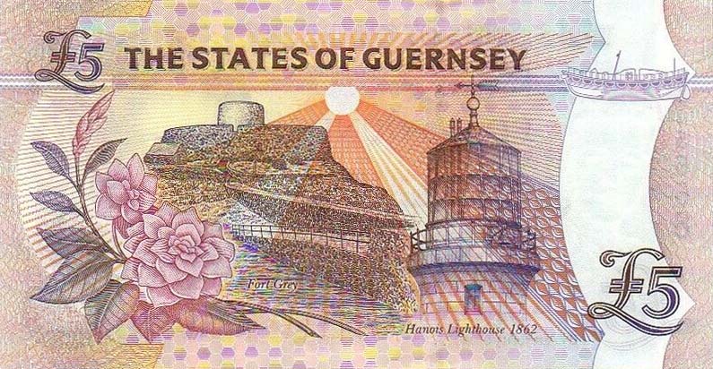 Back of Guernsey p56c: 5 Pounds from 1996