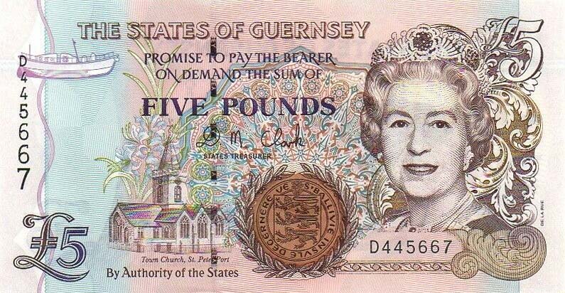 Front of Guernsey p56c: 5 Pounds from 1996