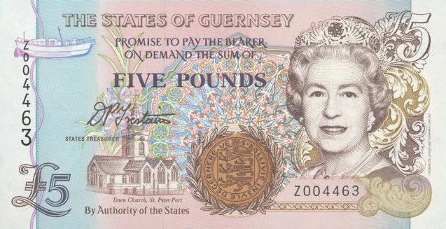 Front of Guernsey p56r: 5 Pounds from 1996