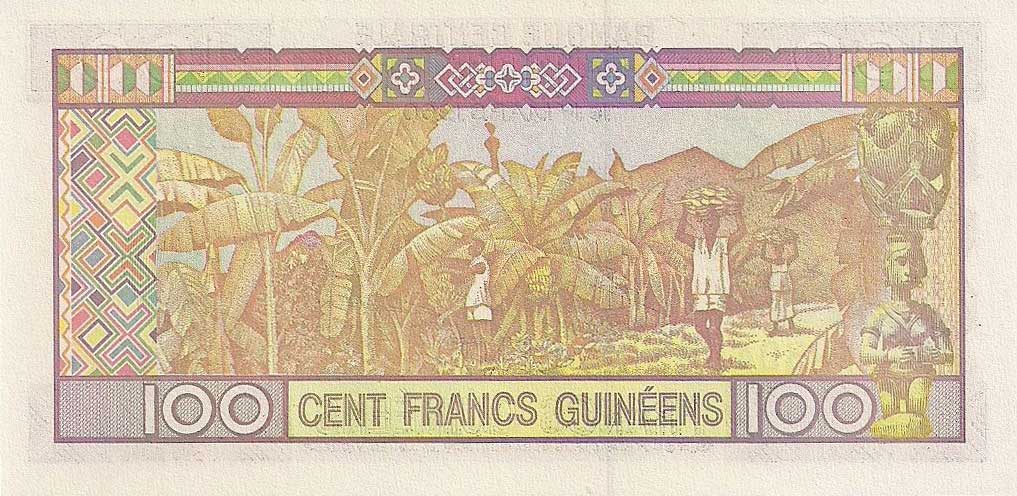 Back of Guinea p35b: 100 Francs from 2012