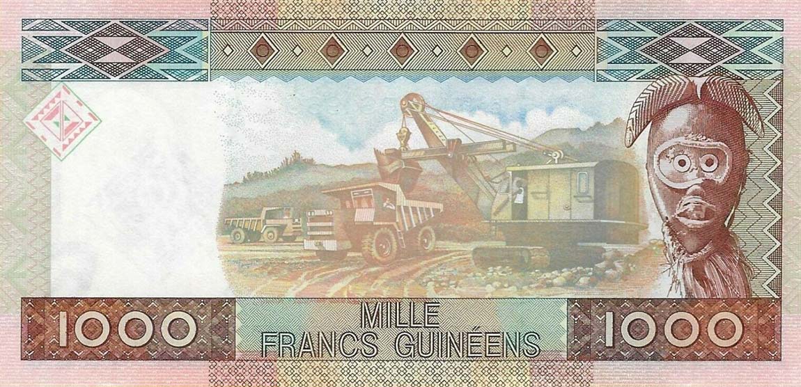 Back of Guinea p43a: 1000 Francs from 2010