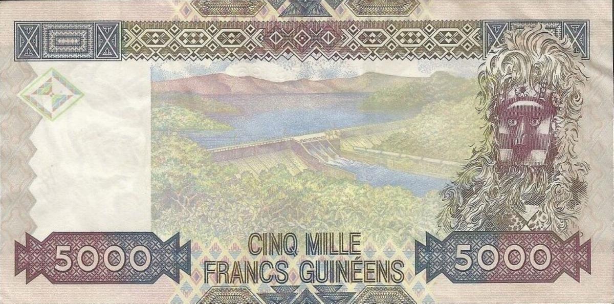 Back of Guinea p44b: 5000 Francs from 2010